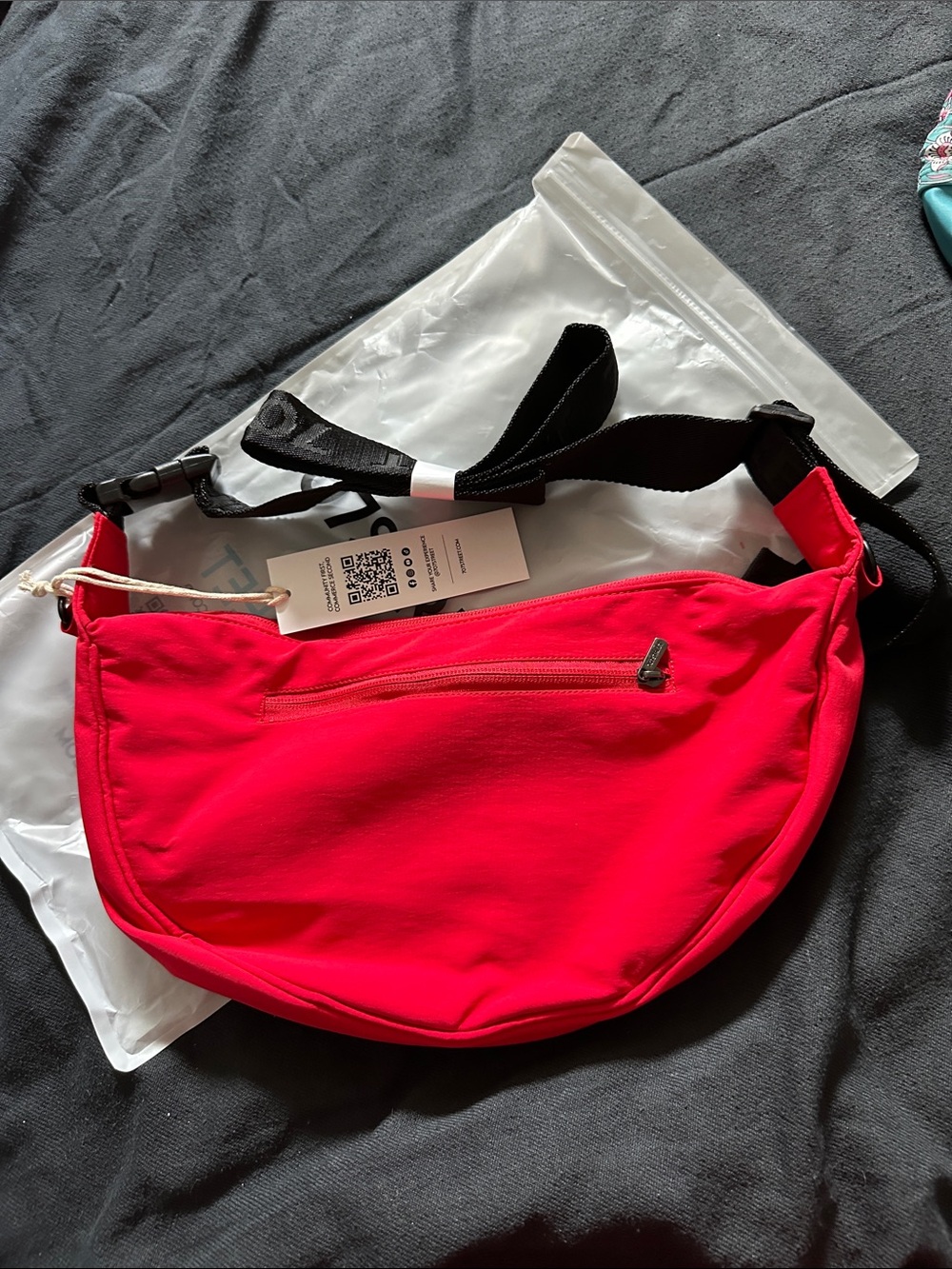 Bright Red Women’s Crossbody Travel Belt Bag with Adjustable Strap